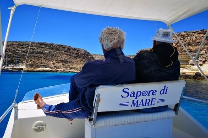 7 hours Boat trip to Lampedusa lunch, SUP and Snorkeling - The celebrated beach, seen from the sea