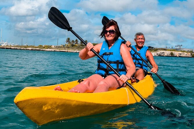 Adventure Kayak & Snorkeling at Reef Island Aruba - Paddling toward the Pos Chiquito coral reef
