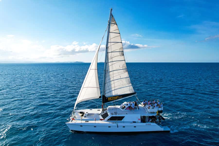 Airlie Beach: Whitsunday Islands Sailing, SUP & Snorkel Tour - Morning tea with a view