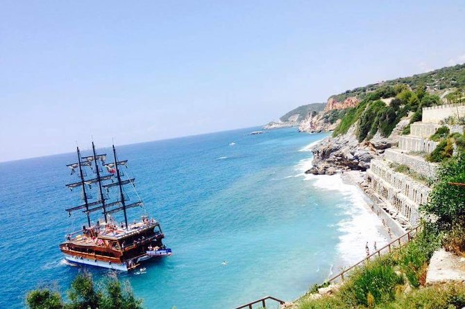 Alanya Catamaran Boat Tour with Sunbathing Swimming & Snorkelling - Cleopatra Beach and the swimming stops