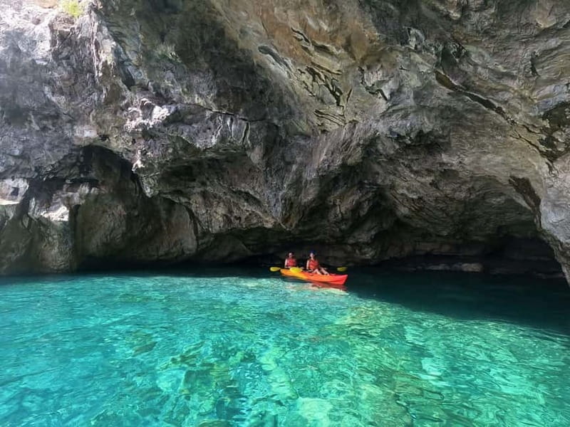 Amalfi Coast: Kayak, Snorkeling, Pandora Cave & Hidden Beach - Paddling east from Maiori