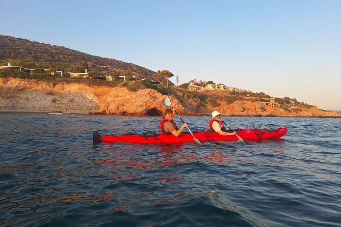 Athens: Kayak and Snorkeling at Caves and Hidden Beaches - Resting at the secluded private beach