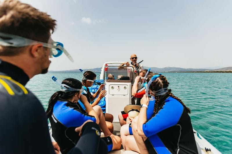 Athens, Nea Makri: Guided Small Group Snorkeling Boat Trip - First stop: one hour around Marathon Cape