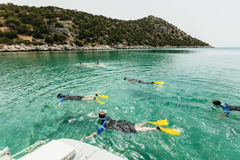 Athens, Nea Makri: Guided Small Group Snorkeling Boat Trip - Schinias Bay, beach time, and a second water session