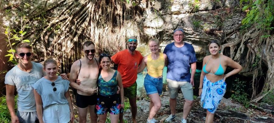 Bayahibe: National Park Jungle Walk & Snorkeling in Cenotes - Entering Chicho Cave with a flashlight