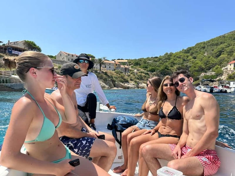 Blue Cave & Island-Hopping Tour with Snorkeling from Split - Entering the Blue Cave near Vis