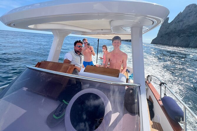 Blue Grotto and Capri Boat Tour with Aperitivo Swim and Snorkel - Punta Ventroso is the best break for swimming