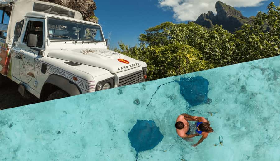 Bora Bora by Land and Sea: 4WD Safari and Snorkel - Matira Point, Faanui Cannon, and Amanahune Bay