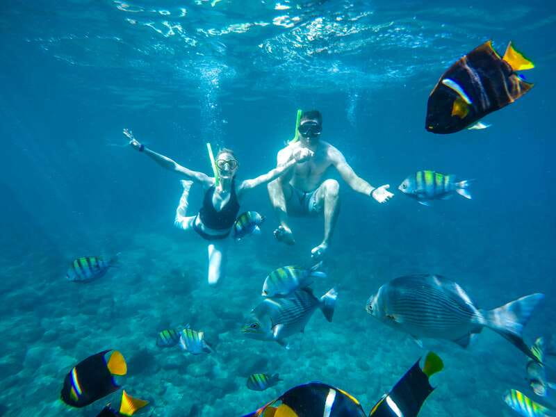 Cabo Catamaran Snorkel: Arch & Santa Maria, Open Bar, Snacks - Santa Maria Bay: swimming first, snorkeling second