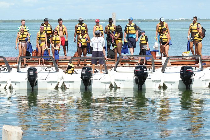 Cancun speedboat and snorkel tour: shared speedboat - Snorkeling at Punta Nizuc and the underwater statues