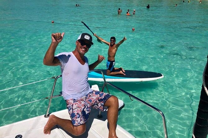 Cancun to Isla Mujeres Private Catamaran Cruising Snorkeling Fun! - Sailing toward Isla Mujeres with the bar open
