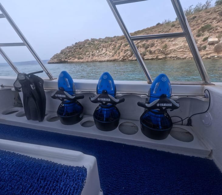 Chania: Sea Scooter Snorkeling boat tour - First stop: learning the sea scooter