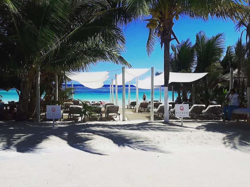 Costa Maya: Beach with Open Bar, Massage, Lunch & Snorkeling - Your reserved beach space and the compact shoreline