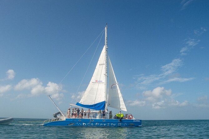 Dolphin Catamaran Snorkel and Sail with Open Bar - The Antilla shipwreck brings the strongest underwater scenery