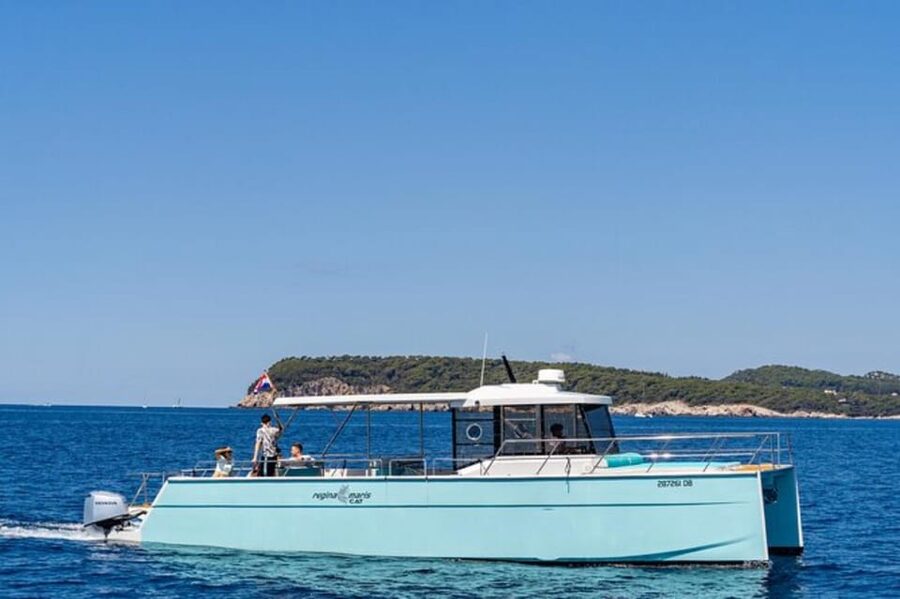 Dubrovnik: Blue Cave Catamaran Tour with Drinks and Snorkel - Drinks, seating, and onboard comfort