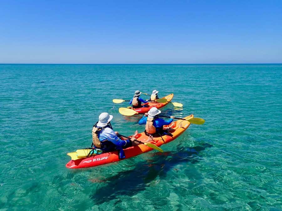 Exmouth: Half Day Turtle Kayak & Snorkel Tour - Getting fitted out at the launch area