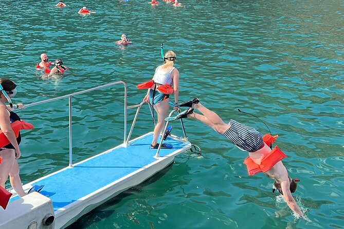 Flamingo Family Fun Catamaran Snorkel:Comfortable shaded seating - Wildlife sightings are a bonus, not the plan