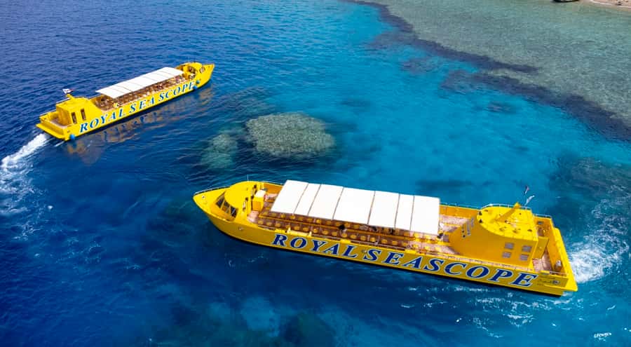 From El Gouna: Royal Seascope Submarine with Snorkel Stop - The three-meter underwater viewing deck