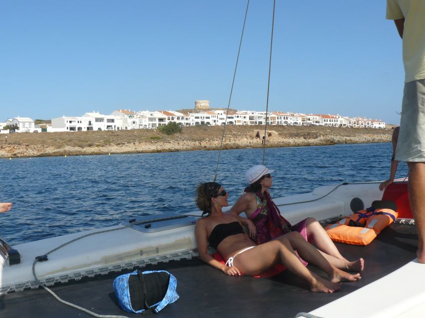From Fornells: Half-Day Menorca Catamaran Trip w/ Snorkeling - The crew and communication