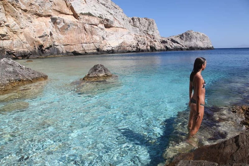 From Milopotas: Ios Island Scenic Snorkeling Cruise - Leaving Mylopotas Beach for the Ios Coast
