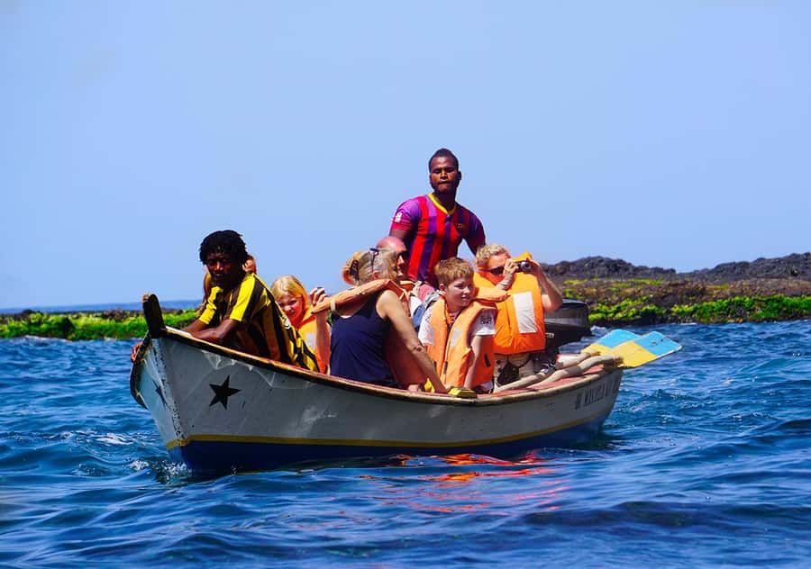 From Praia: Boat Trip, Snorkeling, Cave & BBQ on the Beach - Lunch on Santiago’s black-sand beach