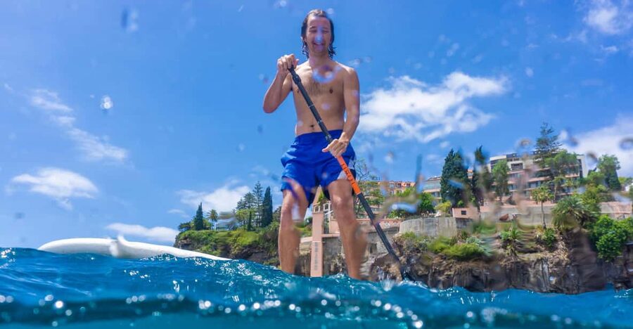 Funchal: SUP Rental or Guided tour with snorkeling - Reaching the sea from the Pestana Carlton