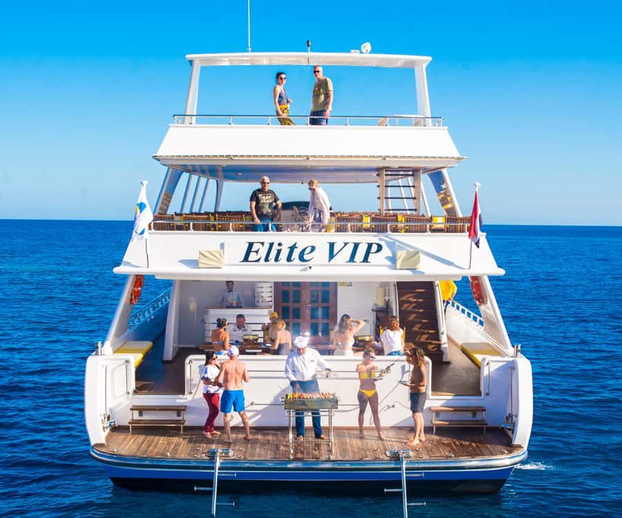 Hurghada: Elite vip snorkeling cruise with BBQ buffet lunch - From Hurghada hotel to the marina