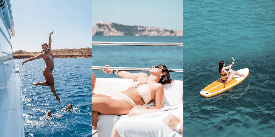 Ibiza: Adults-Only Cruise with Drinks, Food, Snorkel, and DJ - Cala Comte brings the main water session
