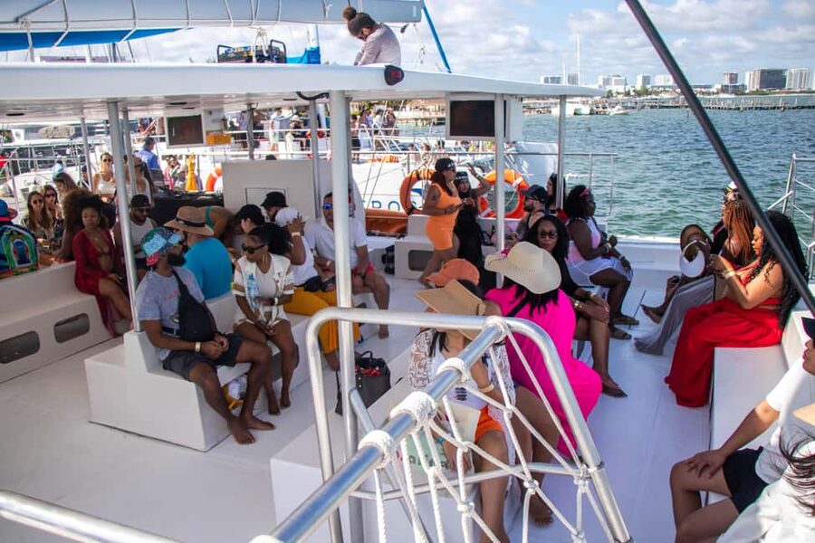Isla Mujeres Catamaran, Snorkel & Buffet Lunch - The private beach club and buffet lunch