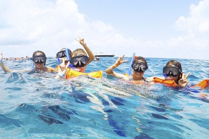 Isla Mujeres Catamaran Tour with Snorkel, Open bar and Transport - Snorkeling at El Meco Reef