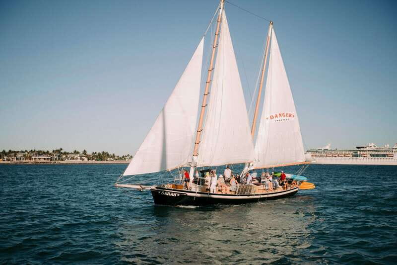 Key West Afternoon Sail, Snorkel, Kayak & Sunset Excursion - Sailing toward sunset and moonrise