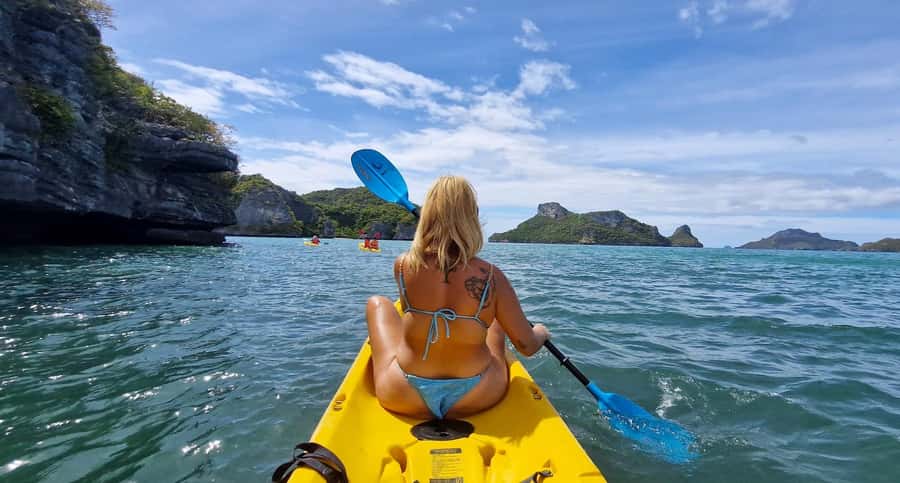 Koh Pha Ngan: Day Tour Ang Thong with Kayak, Snorkel & Lunch - The speedboat ride through the Gulf