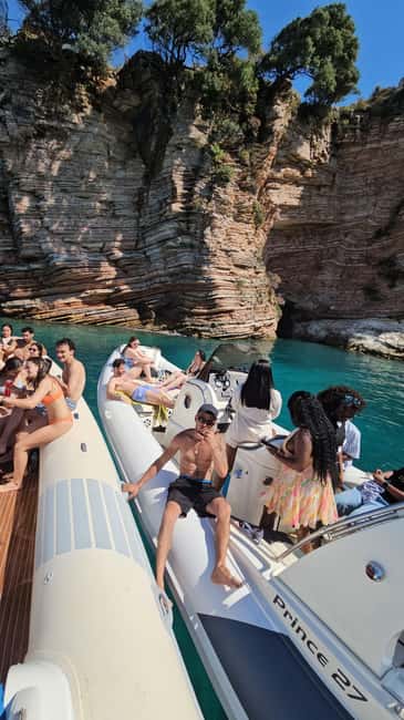 Ksamil Pigeon Cave Snorkeling free Drinks Speedboat In Group - Monastery Beach and the small cave stop