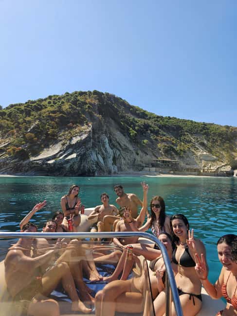 Ksamil Pigeon Cave Snorkeling free Drinks Speedboat In Group - Pigeon Cave and its red rock walls