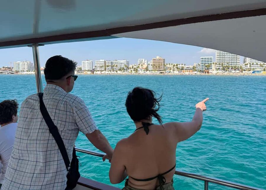 Larnaca Bay Cruise with Snorkeling - Leaving Larnaca Marina For The Coast