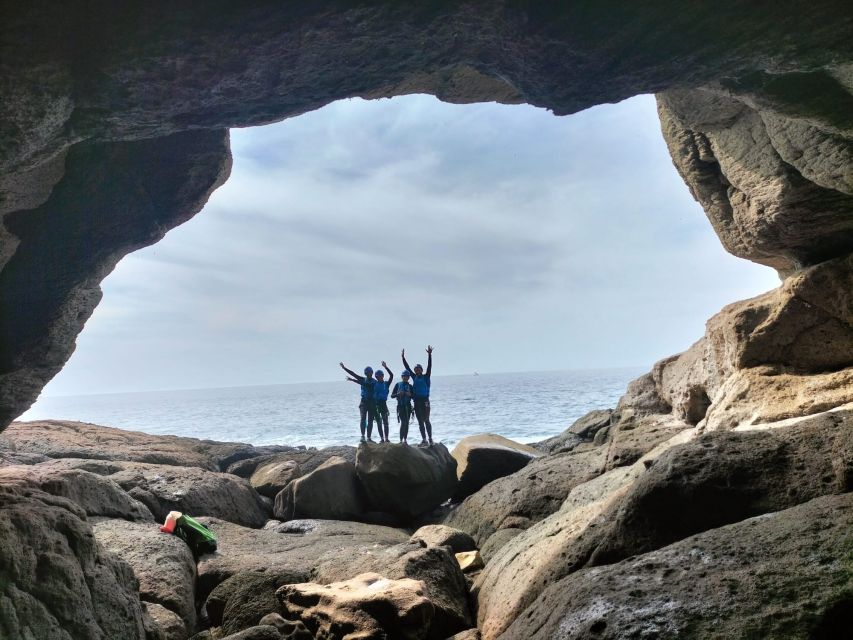 Las Palmas: Coastering, Via Ferrata, Water Jumping & Snorkel - Abseiling down toward the water
