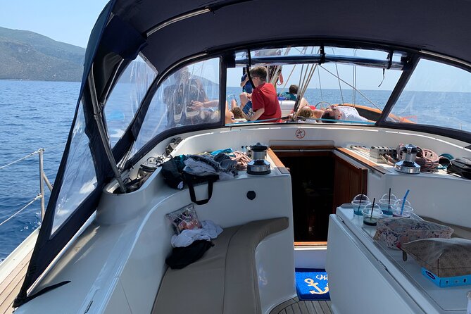 Luxury Day Cruises to Ithaca - swimming, snorkeling food and more ! - Skinos Bay and lunch aboard the boat