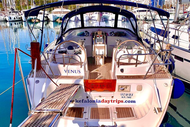 Luxury Day Cruises to Ithaca - swimming, snorkeling food and more ! - Talaros Beach at Pera Pigadia Bay