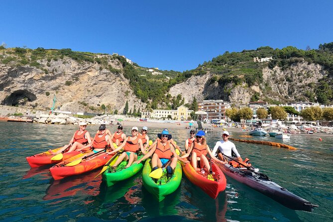 Maiori: Kayaking & Snorkeling tour along the Amalfi Coast - Entering St. Andrew’s Cave by kayak