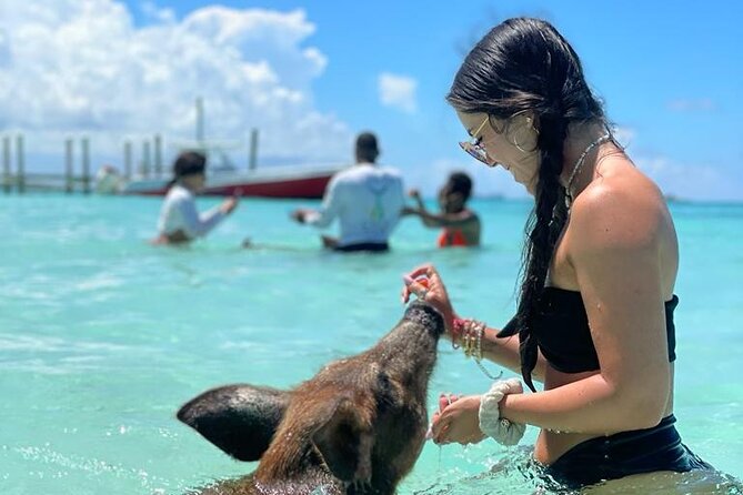 Nassau Swimming Pigs: Snorkeling, Lunch & Private Beach Club - Lunch, rum punch, and a surprisingly full beach setup