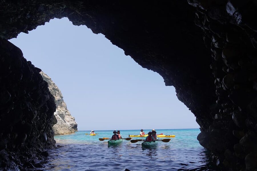 Naxos: Kampos Farm Sea Kayak Tour with Snorkeling & Picnic - Caves, arches, channels, and quiet beaches