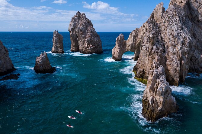 Paddleboard Expedition to the Arch of Cabo San Lucas, Lovers Beach & Snorkel - Paddling toward El Arco