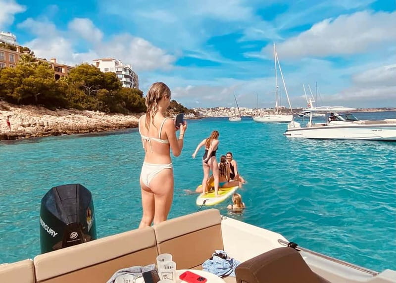 Palma de Mallorca: Private Boat Tour with Snorkel and Paddle - Cala Vinyes and the paddleboard break