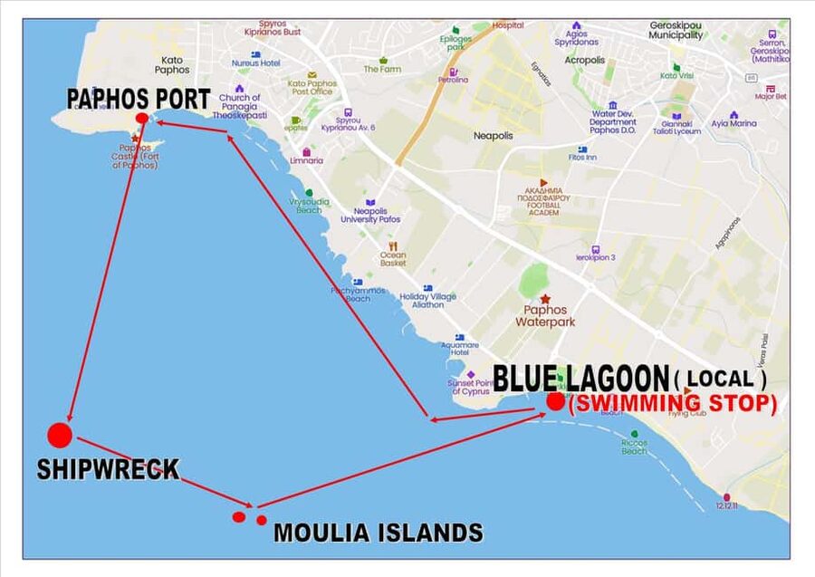 Paphos: The Yellow Glass-Bottom Boat Cruise Swim & Snorkel - Moulia Islands and the coast’s maritime past