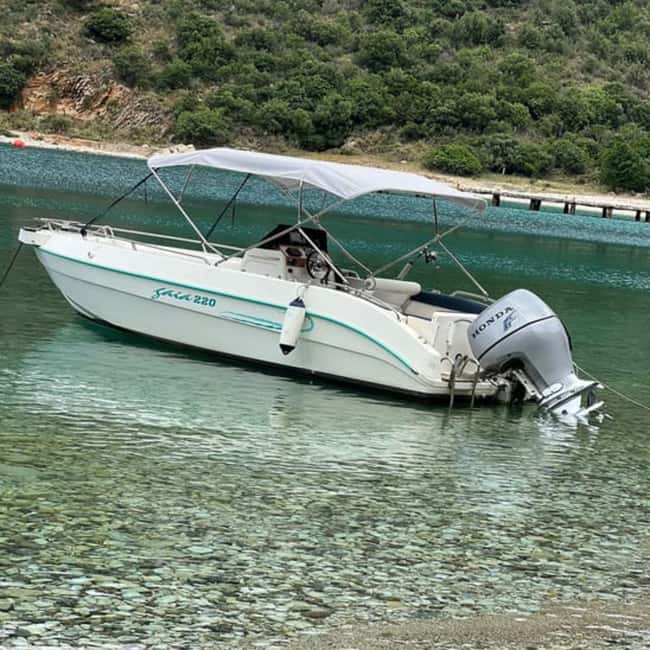 Pelagic Boat Tour7 destinations:drink+Snorkel+Umbrella️ - Kefali Cape and its dramatic cliffs