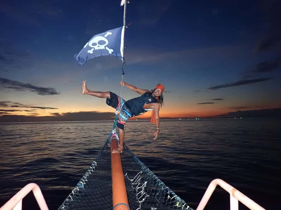 Phi Phi: Pirate Boat with Snorkeling, Kayaking, and Party - Sunset, music, and the pirate-boat party