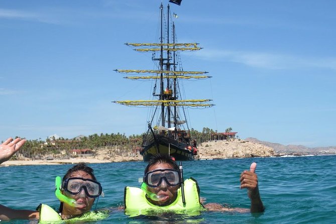 Pirate Ship Snorkel and Lunch Cruise in Los Cabos - Chileno Bay: snorkeling, swimming, and the rope jump