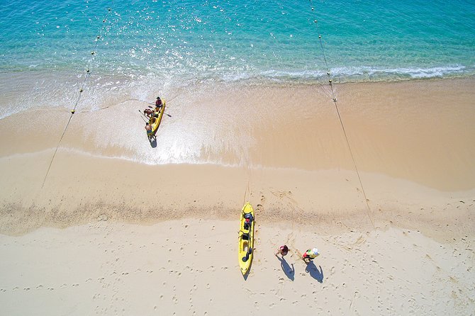 Private Glass bottom Kayak and snorkel at two Bays - Chileno Bay: The main snorkeling stop