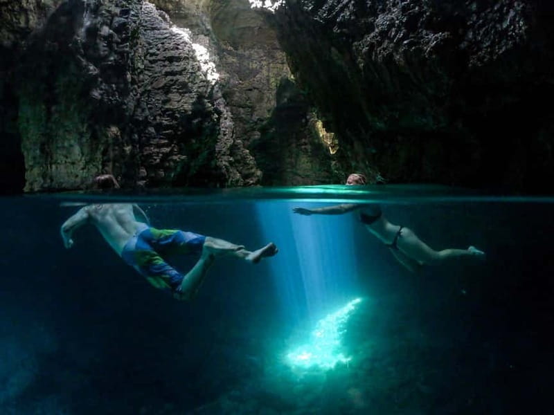 Pula: Cave Kayak, Snorkeling, Cliff Jumping All-in-one Tour - Paddling out from Cape Kamenjak
