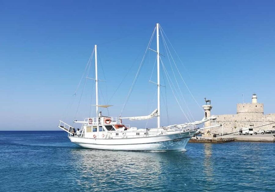 Rhodes: Boat Tour with Snorkeling, Gourmet Buffet & Open Bar - Afandou and the Caves of Traganou